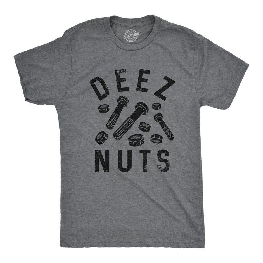 Mens Deez Nuts Tshirt Funny Fathers Day Tools Handyman Graphic Novelty Tee Image 1