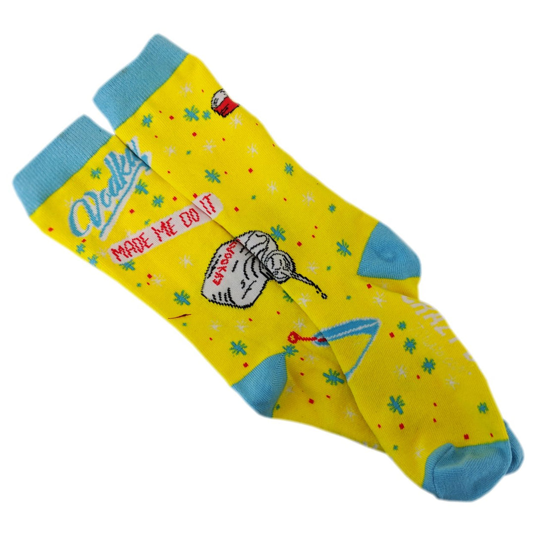 Mens Vodka Made Me Do It Socks Funny Novelty Saying Drinking Party Footwear Image 2