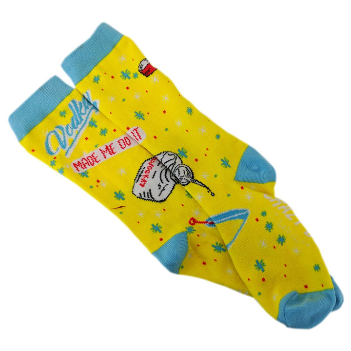 Mens Vodka Made Me Do It Socks Funny Novelty Saying Drinking Party Footwear Image 2