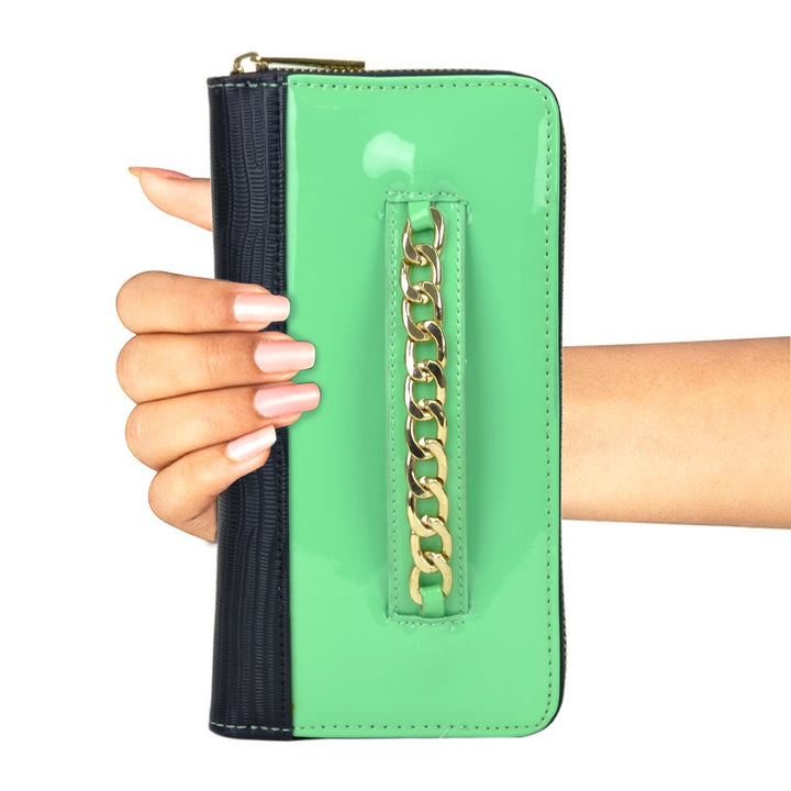 Womens Faux Leather Wallet RFID Blocking Small Wristlet 12 Credit Card Slots Image 1