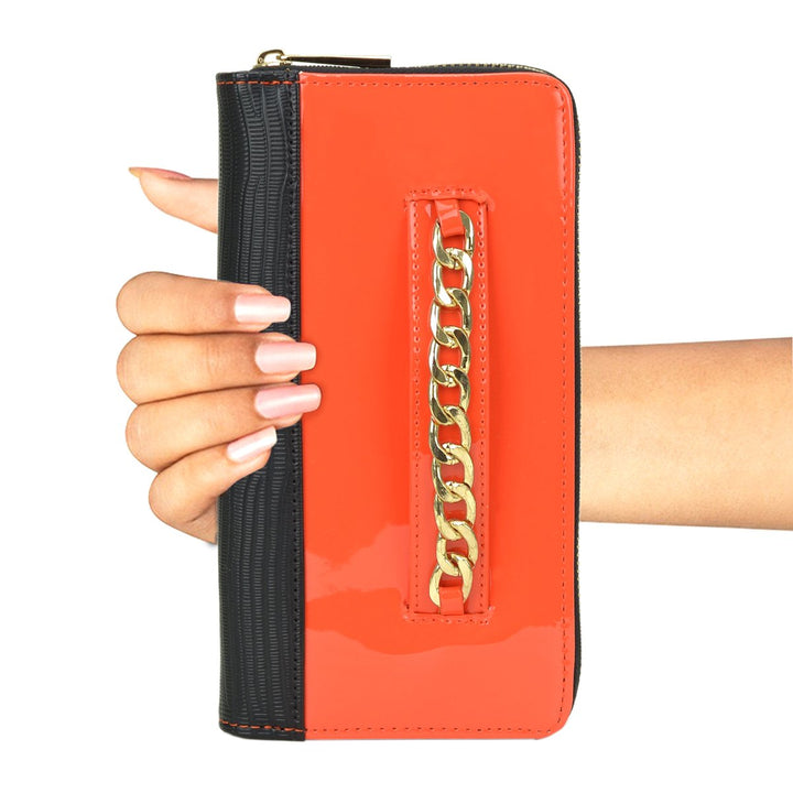 Womens Faux Leather Wallet RFID Blocking Small Wristlet 12 Credit Card Slots Image 1