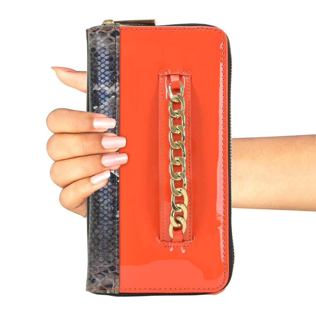 Womens Wallet RFID Blocking Leather Zip Around Long Purse Credit Card Clutch Wristlet Image 3