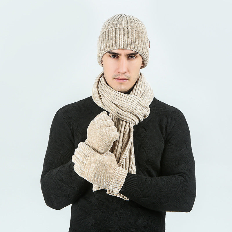 Three-piece Set Of Warm Scarf, Hat And Gloves Image 2