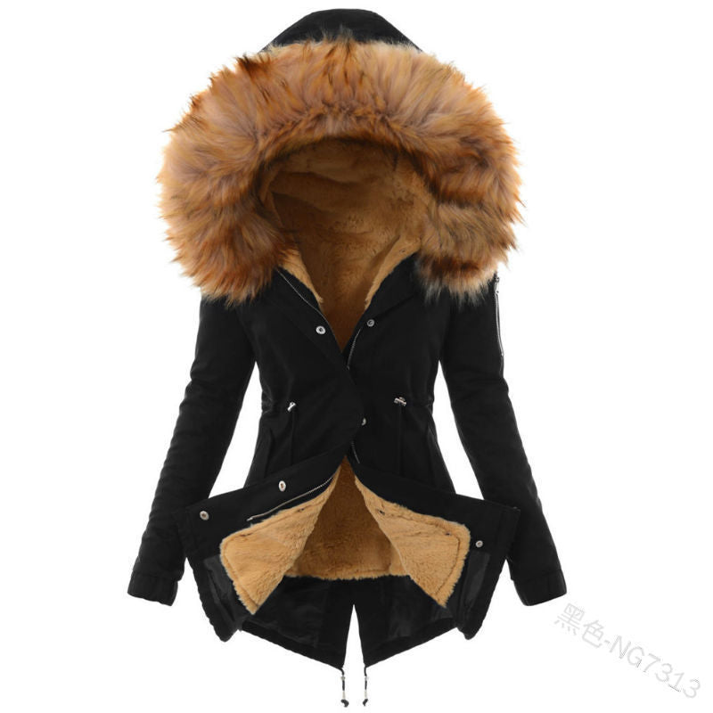 Cotton Hooded Slim-fit Warm Zipper Jacket Image 2