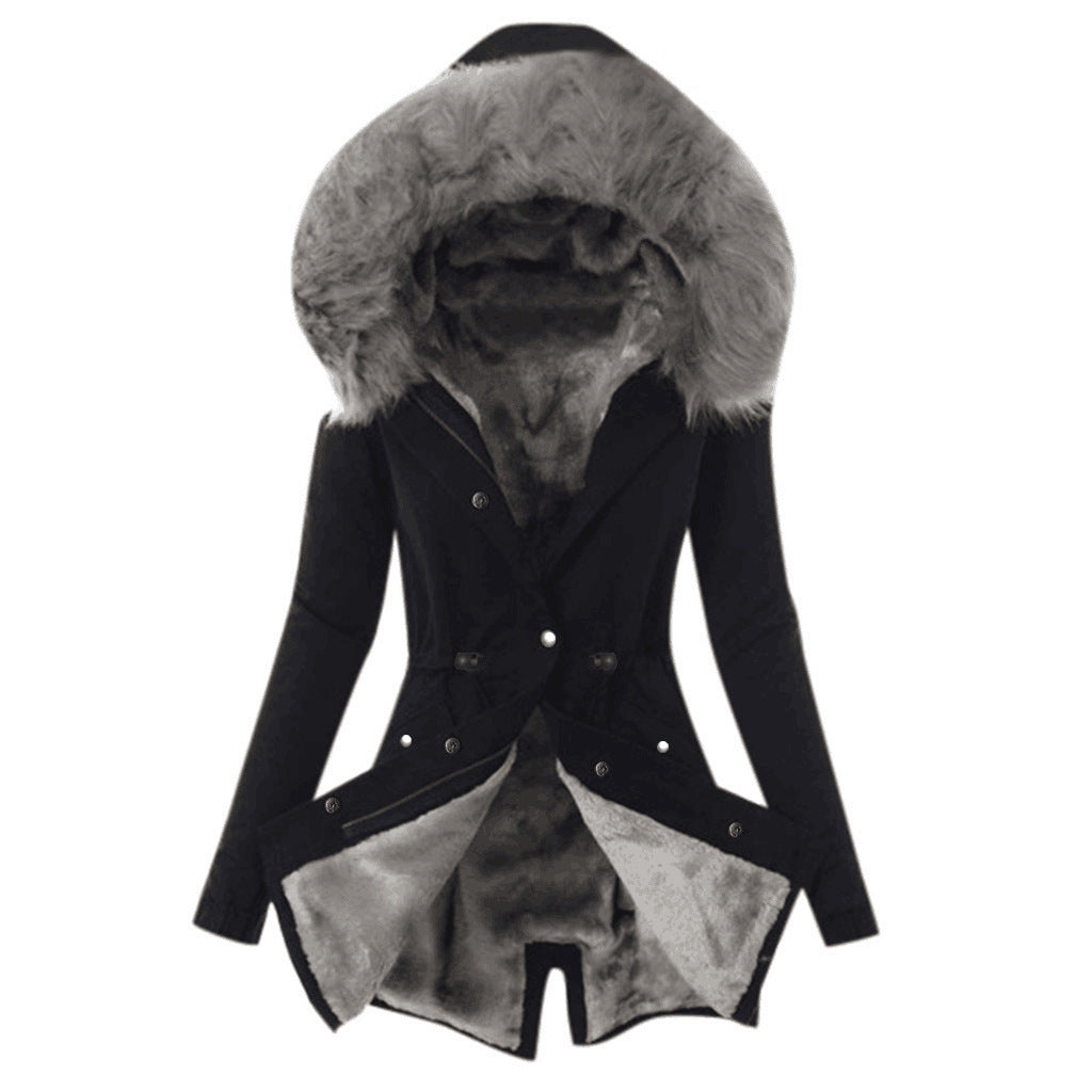 Cotton Hooded Slim-fit Warm Zipper Jacket Image 12