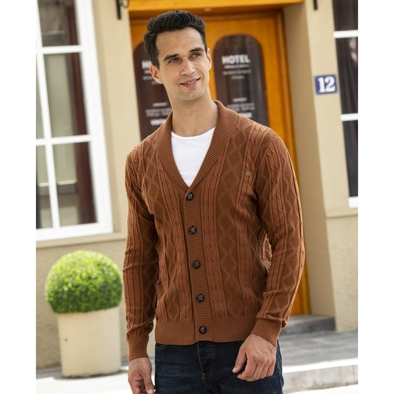 Mens Knitted Cardigan Image 1