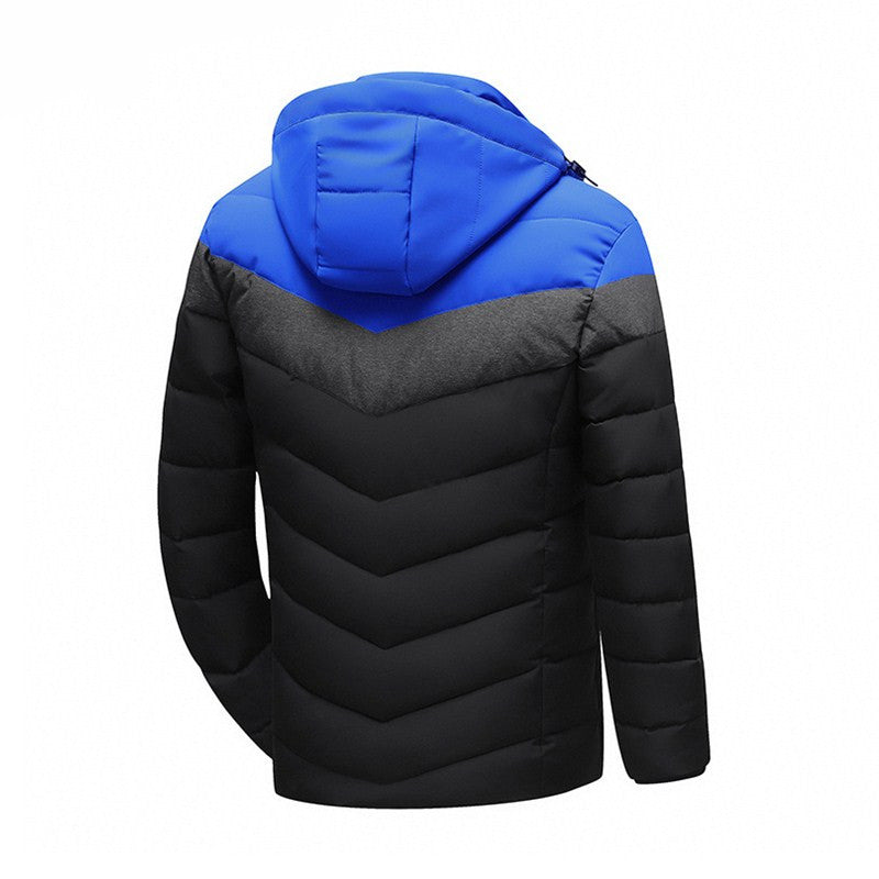 Mens Cotton Casual Hooded Jacket Image 2