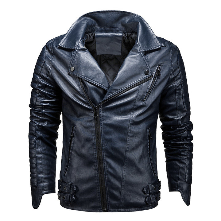 Mens PU Leather Jacket Racing Motorcycle Suit Image 10