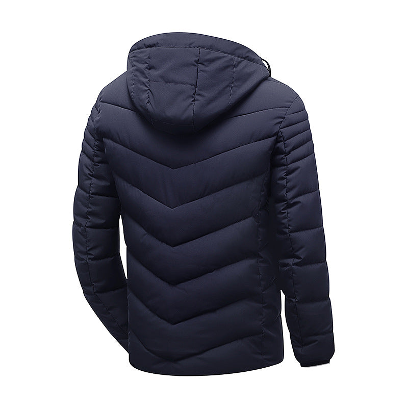 Mens Thick Casual Cotton Coat Image 2