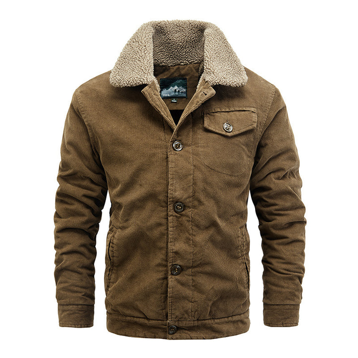 Mens Cotton-padded Jacket With Corduroy faux Collar Image 10