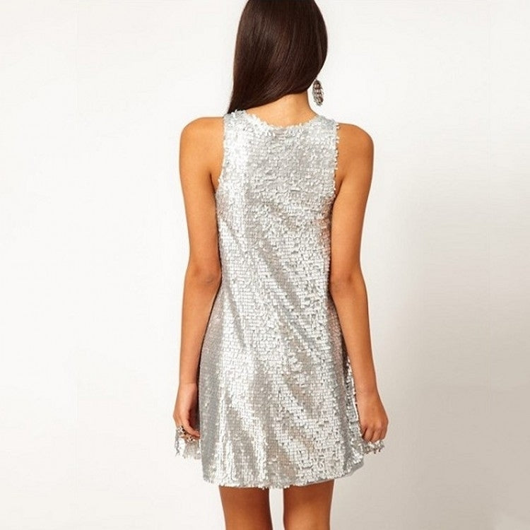Sparkling Sequin Wrapped Dress With Big Swing Image 2