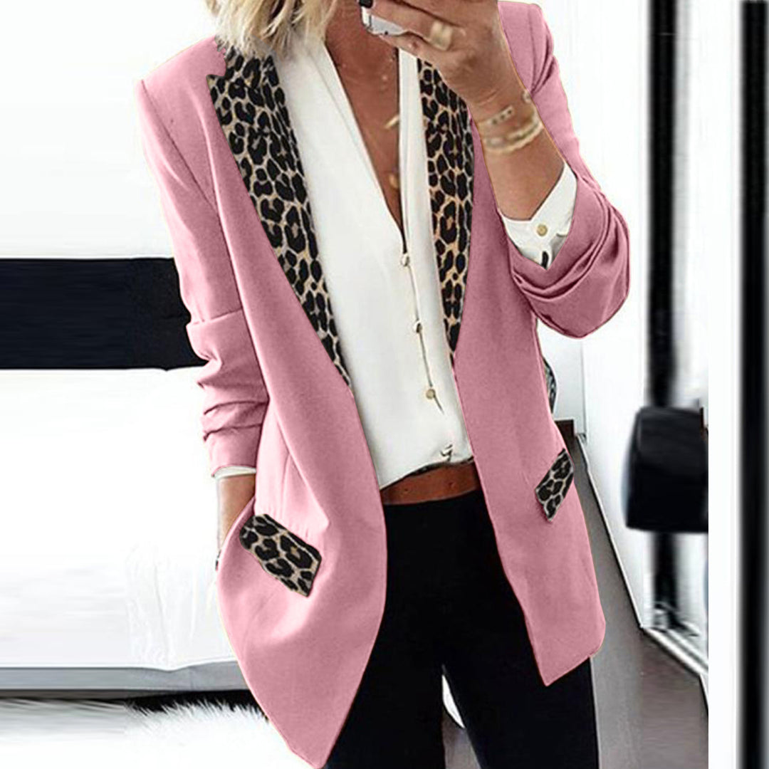 Womens Casual Fashion Leopard Print Small Suit Image 3