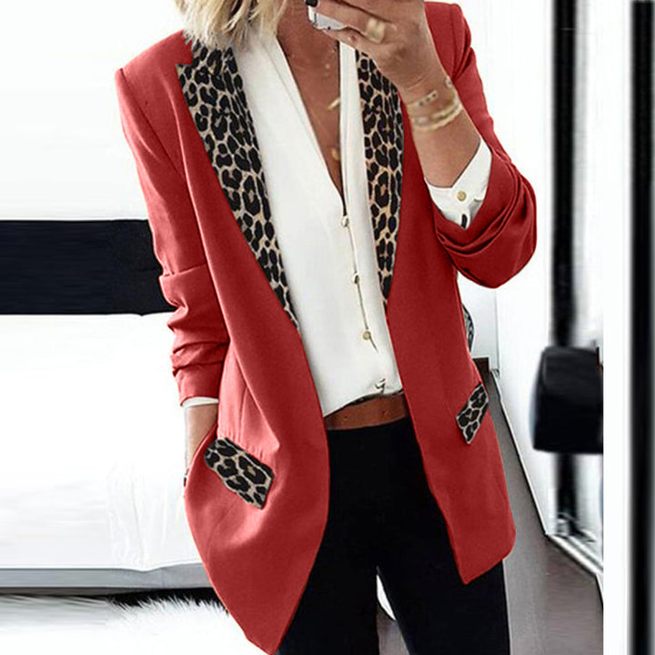 Womens Casual Fashion Leopard Print Small Suit Image 6