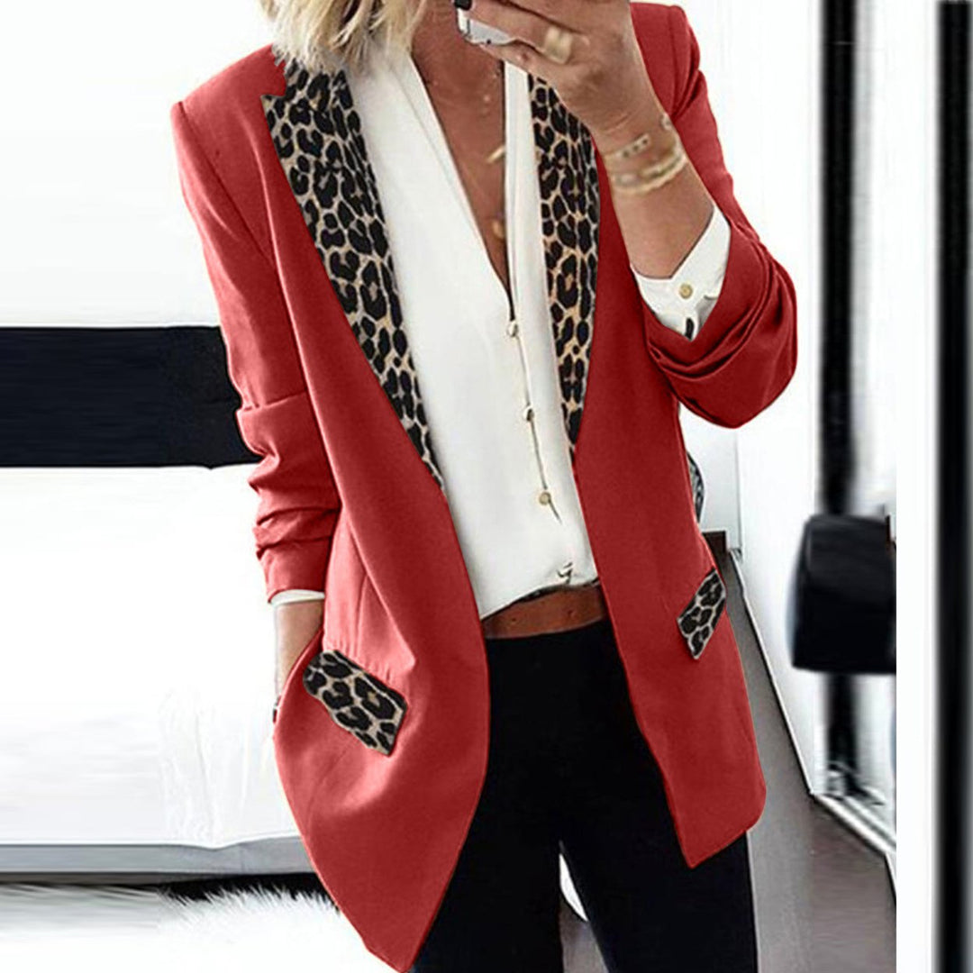 Womens Casual Fashion Leopard Print Small Suit Image 1