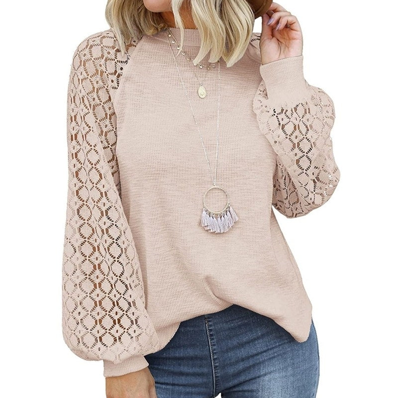 Round Neck Long Sleeve Loose Top Image 1