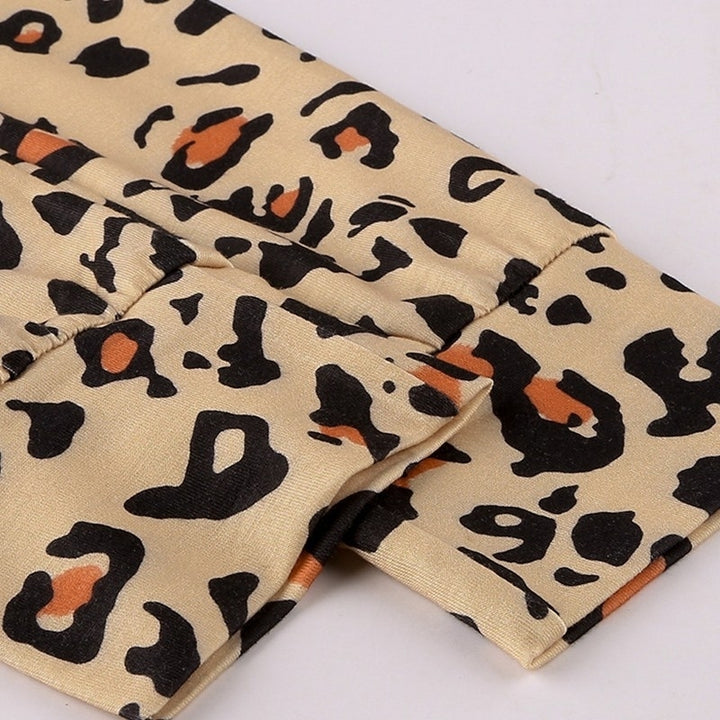 Ladies Leopard Print Long Sleeve Trousers Two-Piece Set Image 4