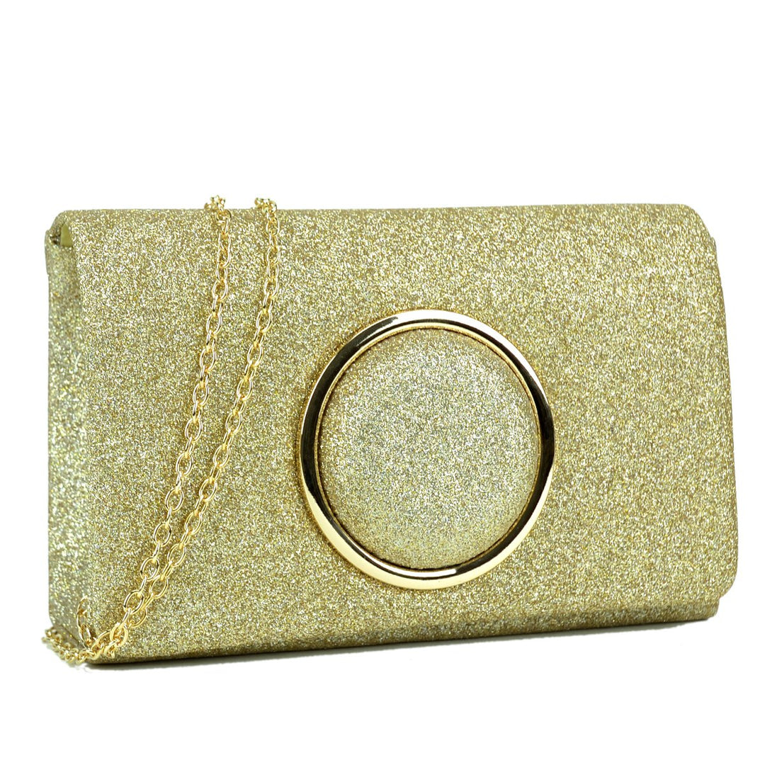 Glitter Envelope Clutch Purse Evening Bag with Removable Chain 8.25x5 Formal Party Image 1