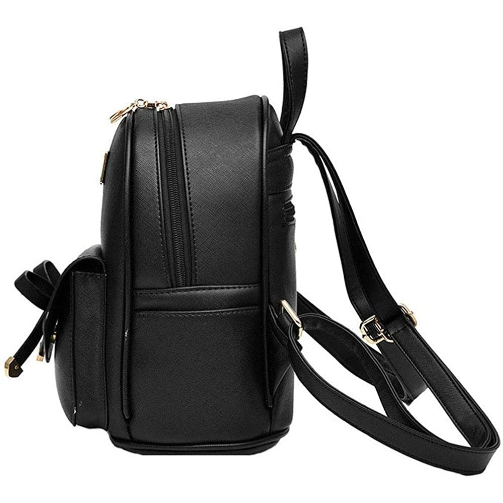 Girls Bowknot Cute Leather Backpack Mini Backpack Purse for Women Image 3