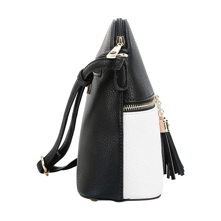 Lunar Lightweight Medium Dome Crossbody Bag Shoulder Bag with Tassel Zipper Pocket Adjustable Strap Image 12