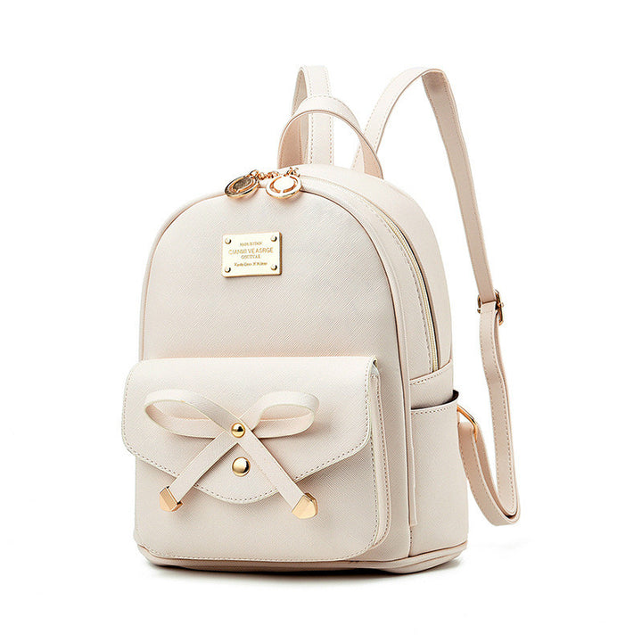 Girls Bowknot Cute Leather Backpack Mini Backpack Purse for Women Image 8