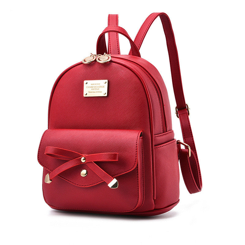 Girls Bowknot Cute Leather Backpack Mini Backpack Purse for Women Image 9