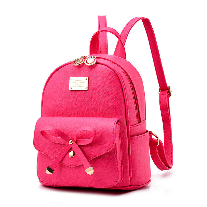 Girls Bowknot Cute Leather Backpack Mini Backpack Purse for Women Image 11