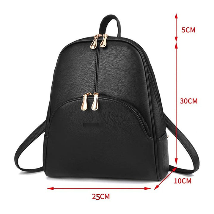 Women Bags Backpack Purse PU Leather Zipper Bags Casual Image 3