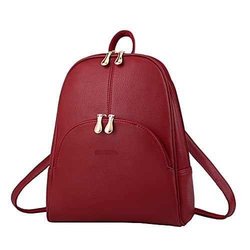 Women Bags Backpack Purse PU Leather Zipper Bags Casual Image 7