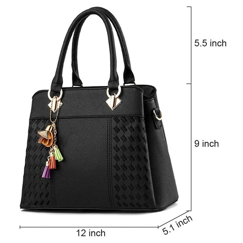 Womens Handbags and Purses Fashion Top Handle Satchel Tote PU Leather Shoulder Bags Image 11