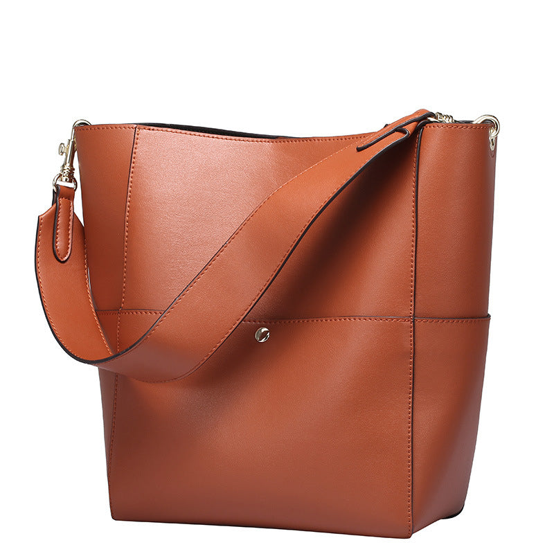 Womens Leather Designer Handbags Tote Purses Shoulder Bucket Bags Image 1