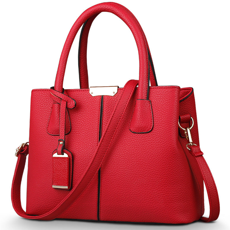 Stylish Women PU Leather Vertical Utility Handle Handbag Satchel Tote Purse Bag Image 2