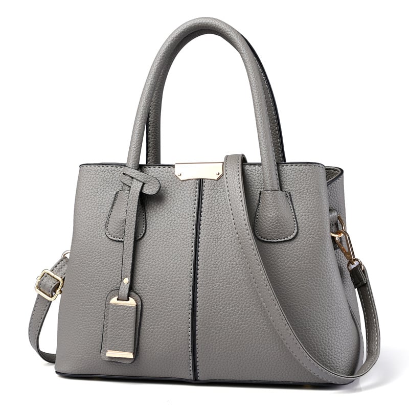 Stylish Women PU Leather Vertical Utility Handle Handbag Satchel Tote Purse Bag Image 1