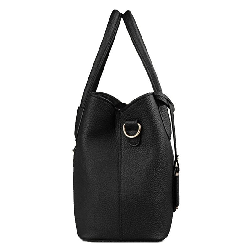 Stylish Women PU Leather Vertical Utility Handle Handbag Satchel Tote Purse Bag Image 12