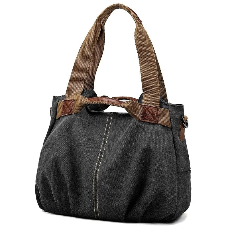 Womens Ladies Casual Vintage Hobo Canvas Daily Purse Image 1