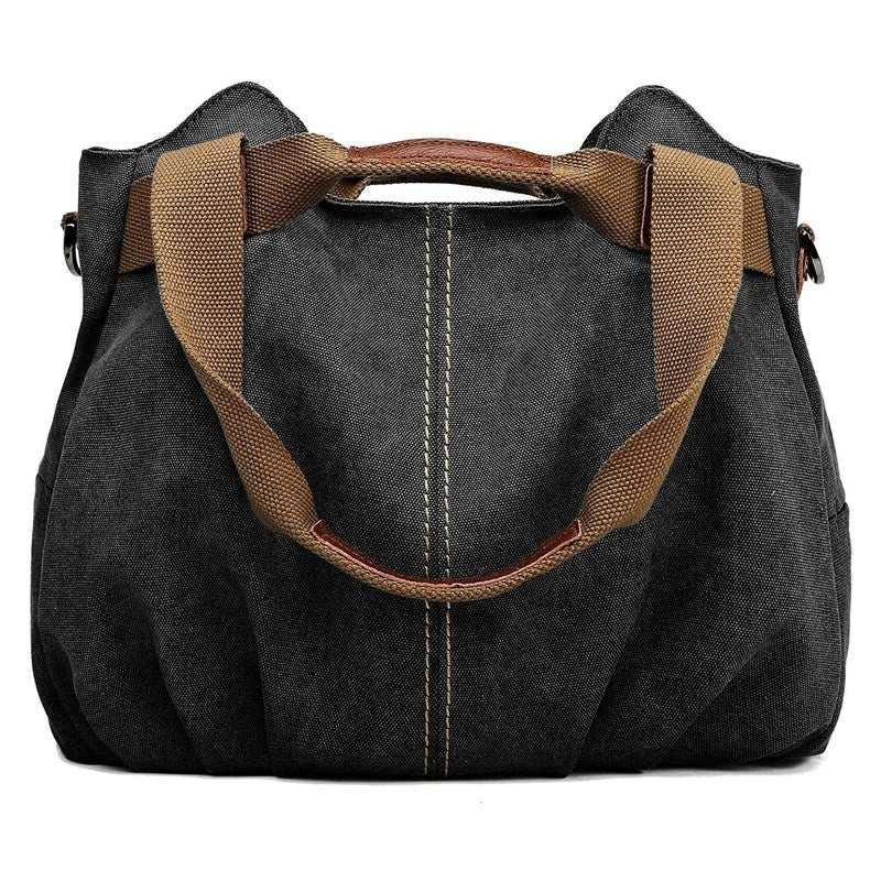 Womens Ladies Casual Vintage Hobo Canvas Daily Purse Image 2