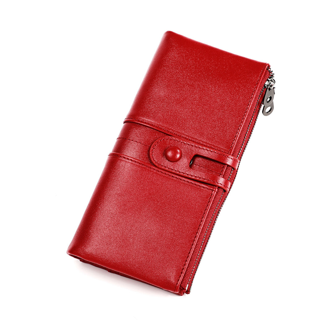 Wallet for Women Genuine Leather Card Holder Phone Checkbook Organizer Zipper Coin Purse Image 4