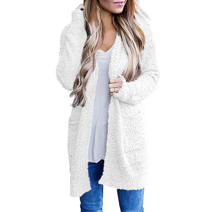 Womens Long Sleeve Soft Chunky Knit Sweater Open Front Cardigan Outwear Coat Image 1