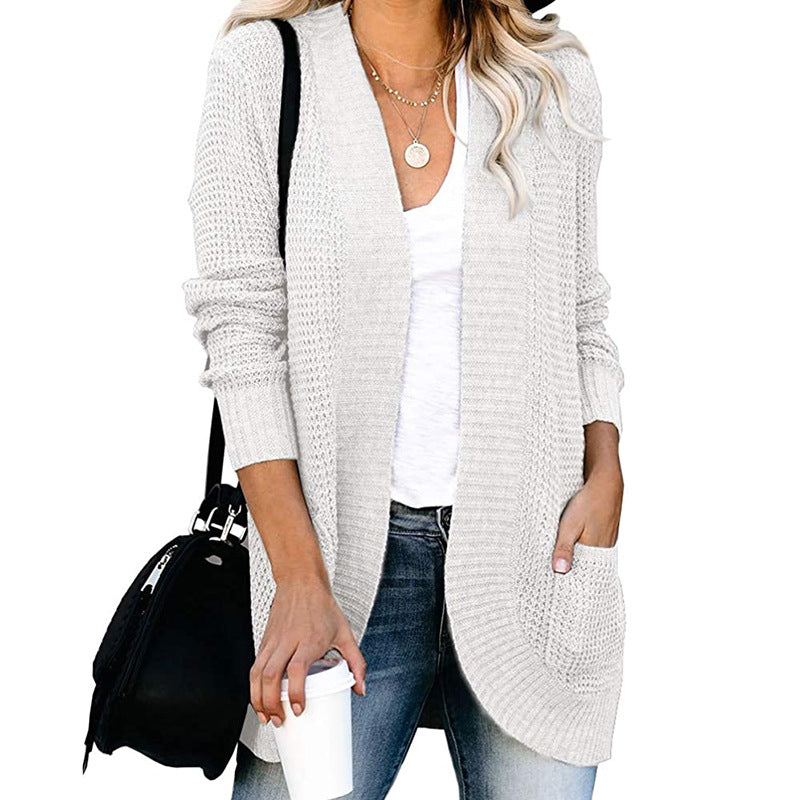 Womens Long Sleeve Open Front Cardigans Chunky Knit Draped Sweaters Outwear Image 2