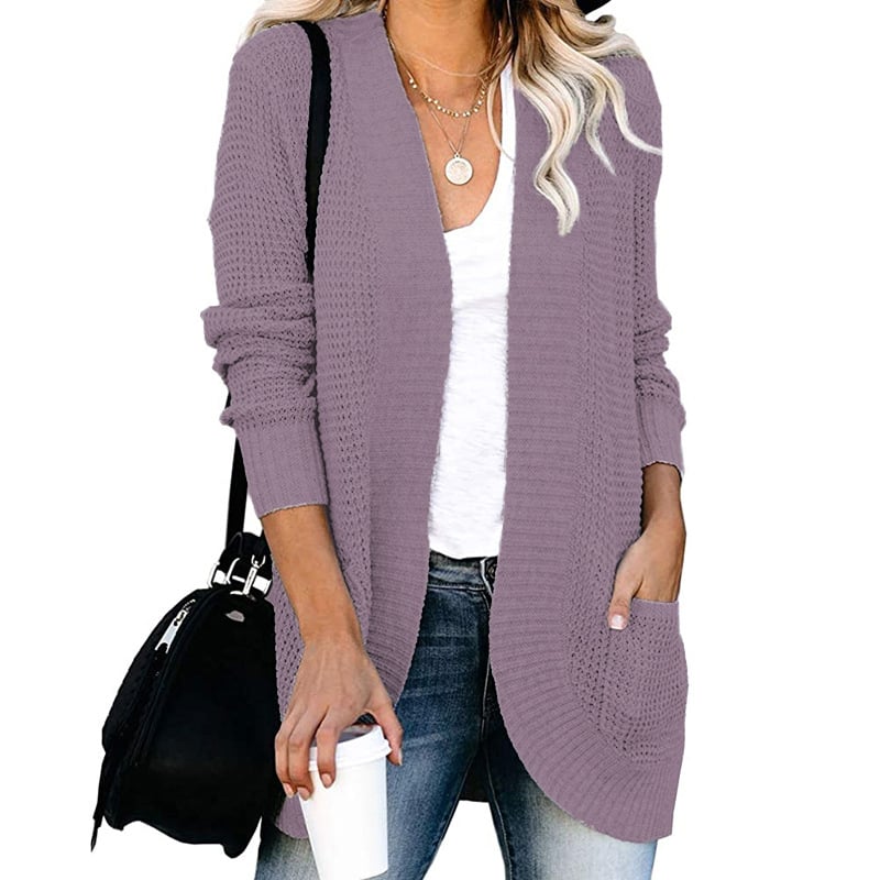 Womens Long Sleeve Open Front Cardigans Chunky Knit Draped Sweaters Outwear Image 1