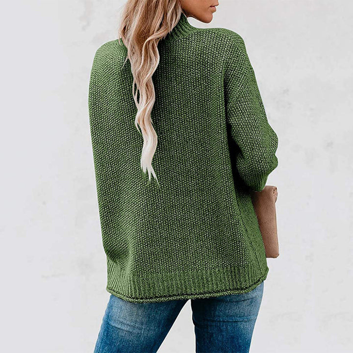 Womens Long Sleeve Turtleneck Cozy Knit Sweater Casual Loose Pullover Jumper Tops Image 2