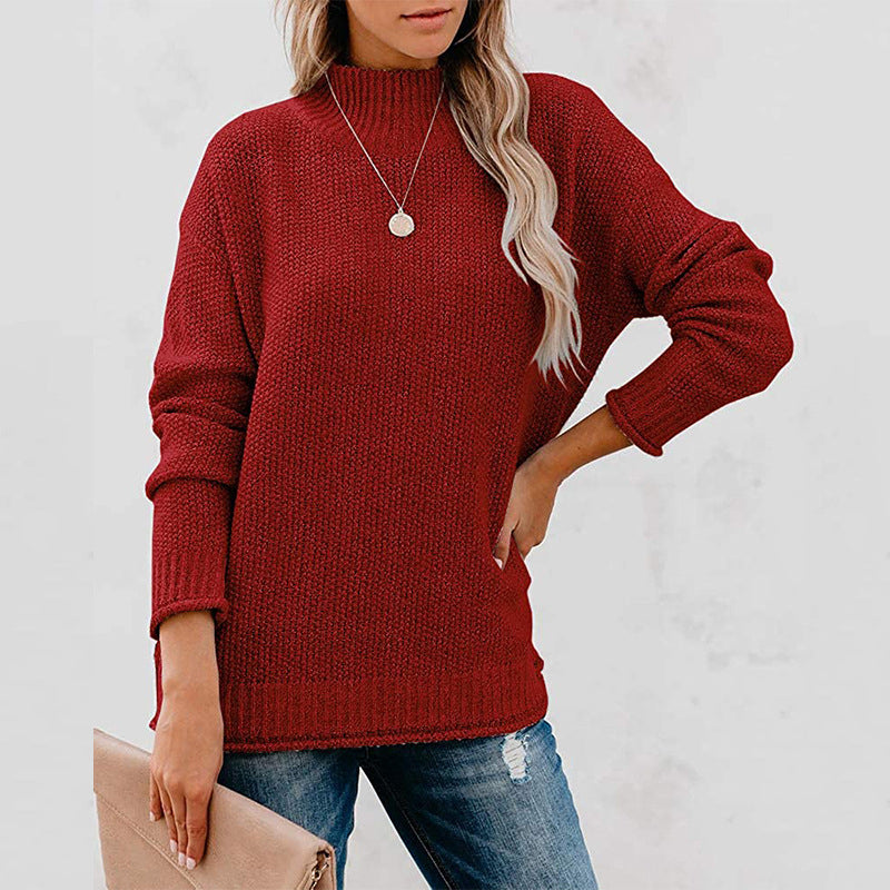 Womens Long Sleeve Turtleneck Cozy Knit Sweater Casual Loose Pullover Jumper Tops Image 4