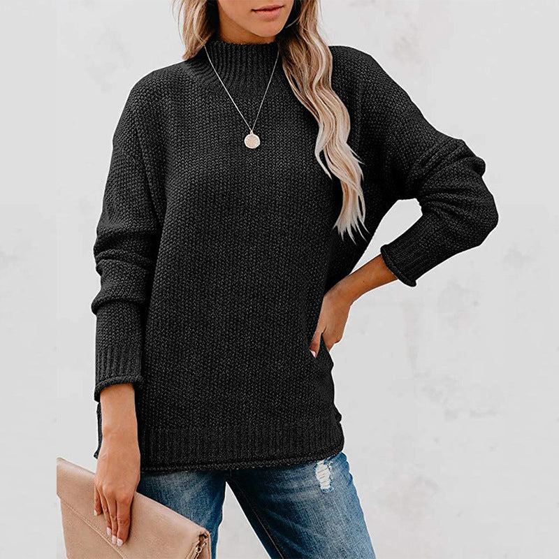 Womens Long Sleeve Turtleneck Cozy Knit Sweater Casual Loose Pullover Jumper Tops Image 7