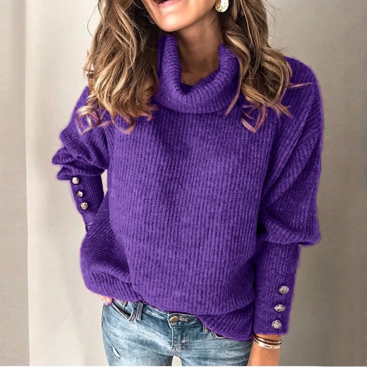 Womens Oversized Turtleneck Chunky Pullover Sweaters Cowl Image 1