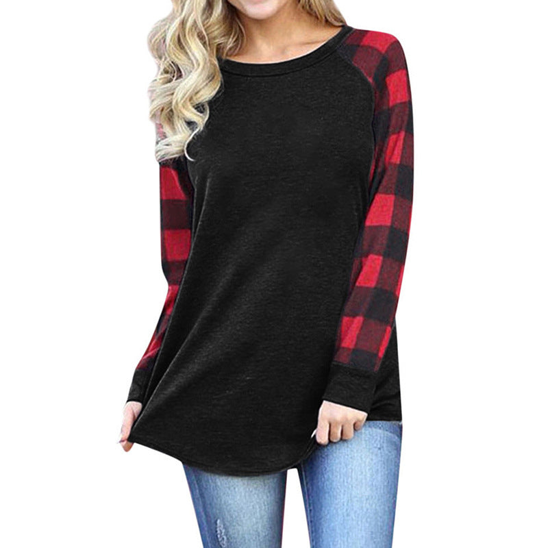 Womens Long Sleeve Shirts Crew Neck Pullover Sweatshirt Image 7