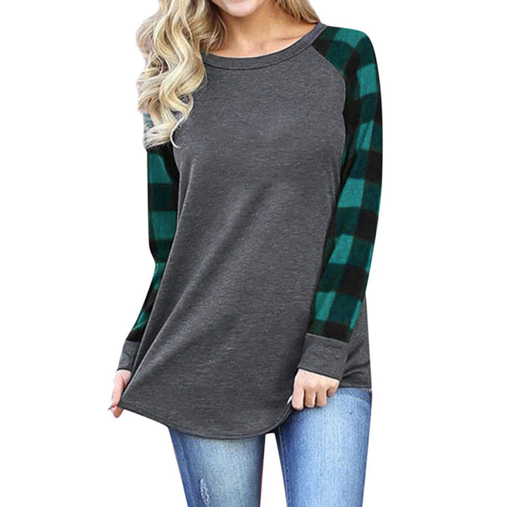 Womens Long Sleeve Shirts Crew Neck Pullover Sweatshirt Image 8