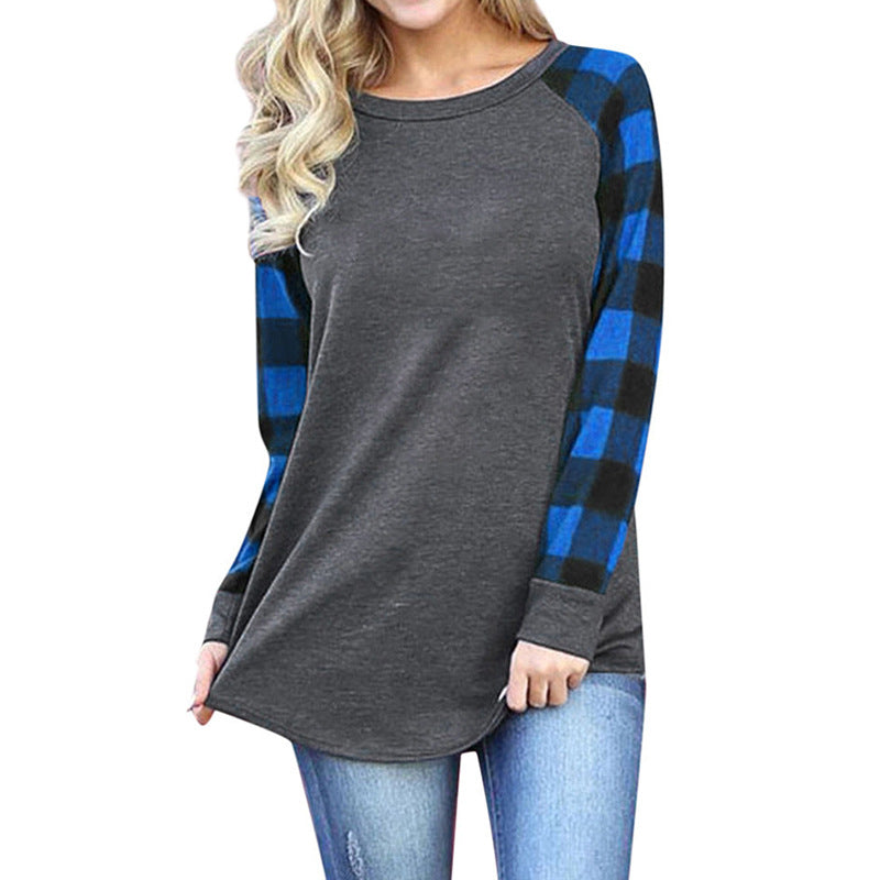 Womens Long Sleeve Shirts Crew Neck Pullover Sweatshirt Image 10