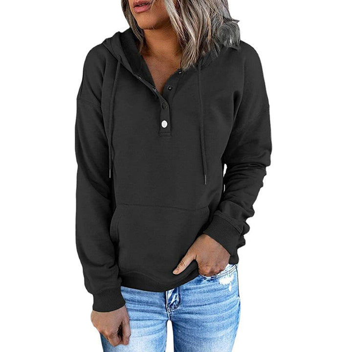 Womens Casual Hoodies Pullover Tops Drawstring Long Sleeve Clothes With Pocket Image 2