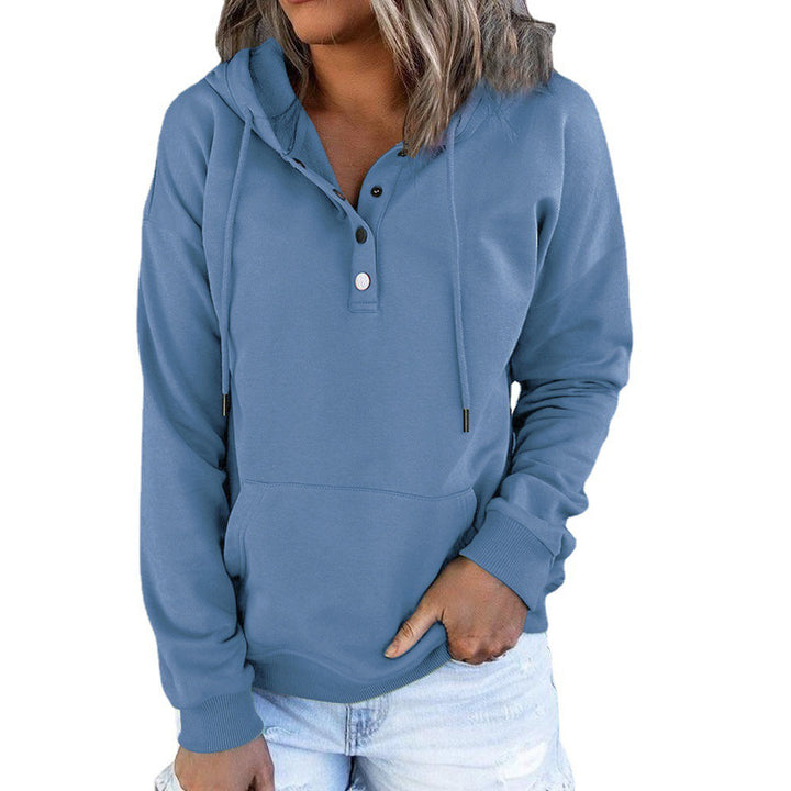 Womens Casual Hoodies Pullover Tops Drawstring Long Sleeve Clothes With Pocket Image 7