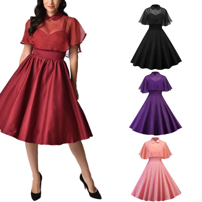 Womens 1950s Cloak Two-Piece Cocktail Dress Image 1