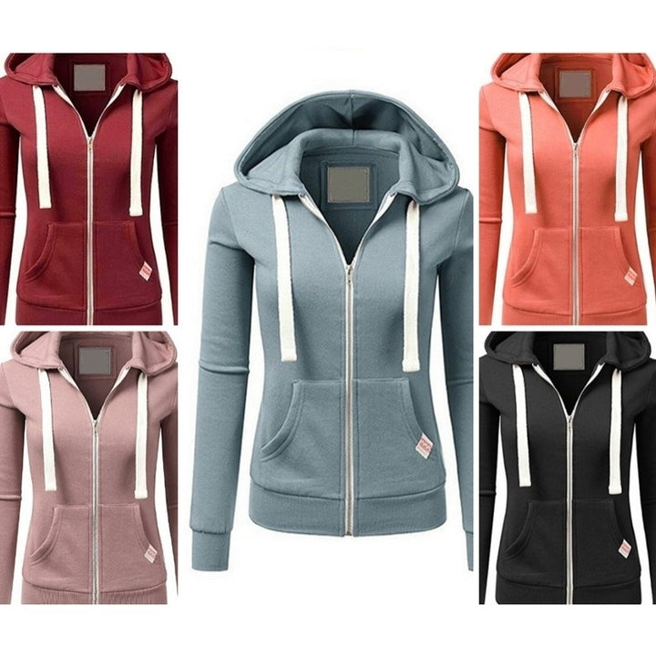 Lightweight Thin Zip-Up Hoodie Jacket for Women Image 1